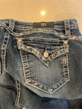 Miss Me Sequined Blue Boot Cut Jeans